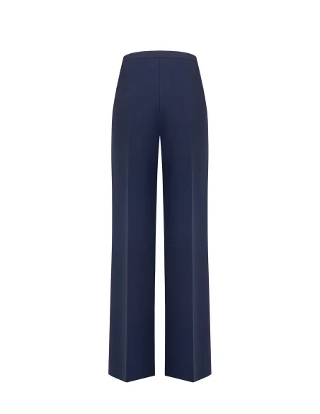 Pantalon Palazzo en tissu technique avec bouton arborant le logo Rinascimento
