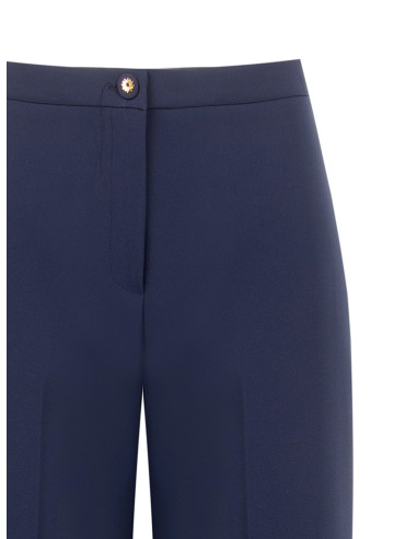 Pantalon Palazzo en tissu technique avec bouton arborant le logo Rinascimento