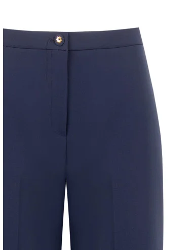 Pantalon Palazzo en tissu technique avec bouton arborant le logo Rinascimento