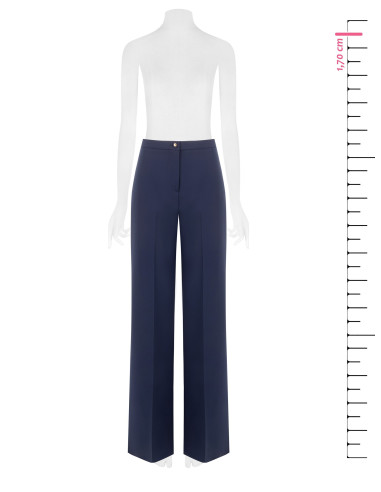 Palazzo Trousers in Technical Fabric with a Rinascimento Logo Button