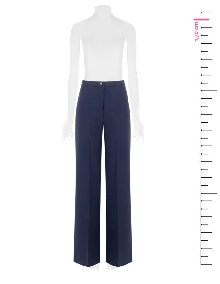 Palazzo Trousers in Technical Fabric with a Rinascimento Logo Button