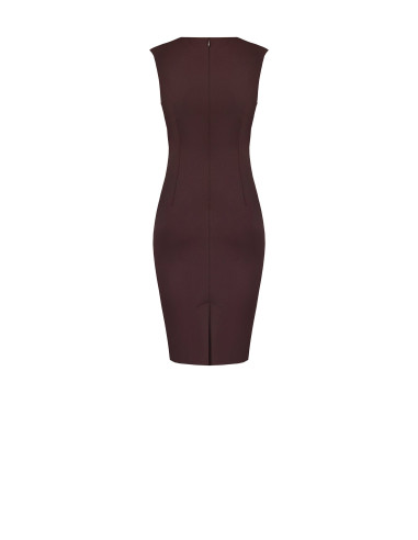 Robe fourreau drapée en broderie « Punto Milano Rinascimento »