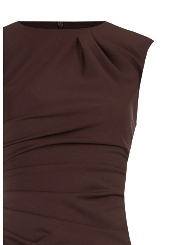 Draped Sheath Dress in ‘Punto Milano Rinascimento’