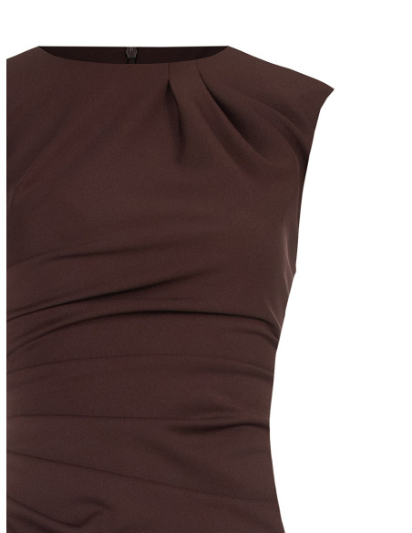 Draped Sheath Dress in ‘Punto Milano Rinascimento’