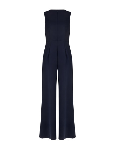 Palazzo-style jumpsuit in Cadi fabric with gold RR metal detailing by Rinascimento