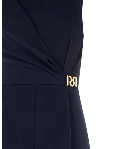 Palazzo-style jumpsuit in Cadi fabric with gold RR metal detailing by Rinascimento