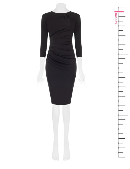 Punto Milano Sheath Dress, Gathered at the Side with 3/4-Length Sleeves – Rinascimento