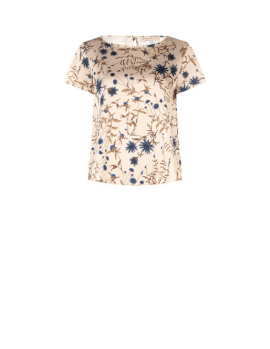Blouse ample et fluide en satin à fleurs « Rinascimento »