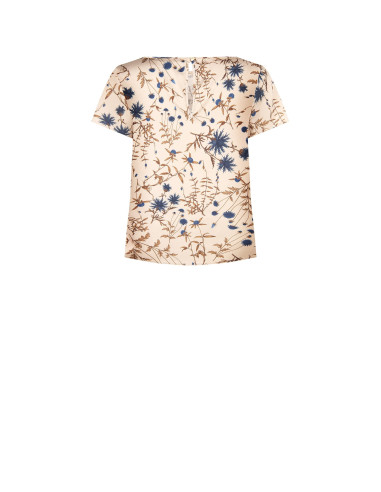 Blouse ample et fluide en satin à fleurs « Rinascimento »