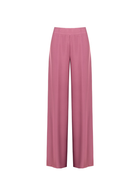 Pantaloni Palazzo In Raso Con Zip Laterale Rinascimento