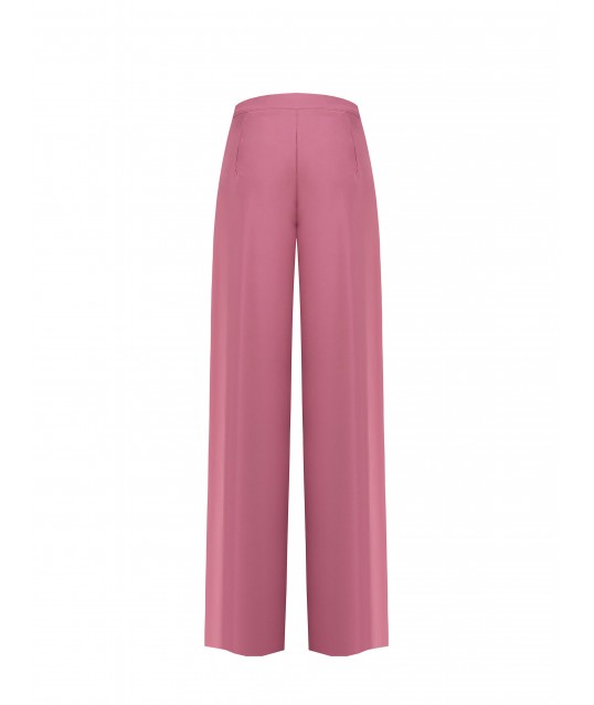 Pantaloni Palazzo In Raso Con Zip Laterale Rinascimento