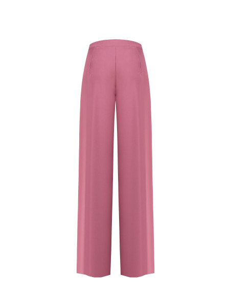 Pantaloni Palazzo In Raso Con Zip Laterale Rinascimento