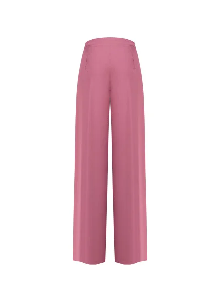 Rinascimento Satin Palazzo Trousers with Side Zip