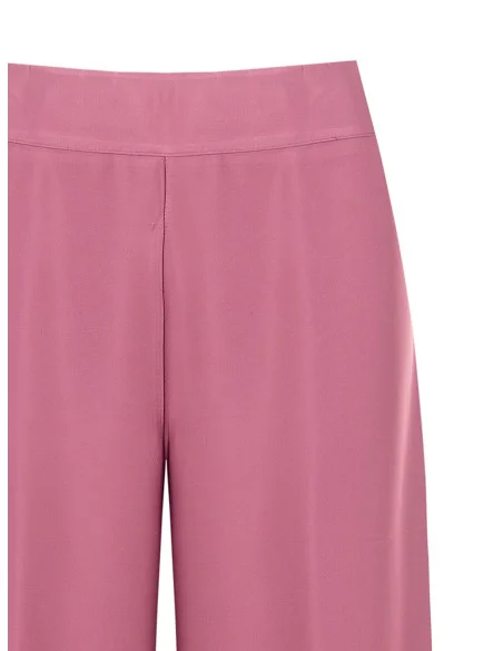 Pantalon palazzo en satin avec fermeture éclair latérale « Rinascimento »