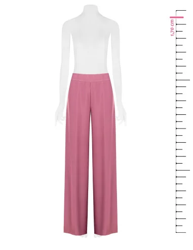 Pantaloni Palazzo In Raso Con Zip Laterale Rinascimento