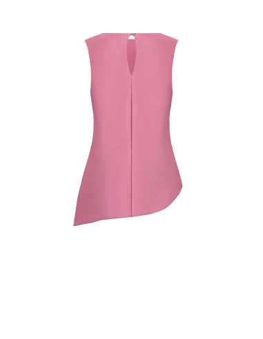 Asymmetrical satin fluid top, gathered on one side – Rinascimento style