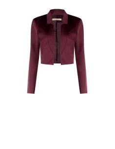 Rinascimento Open-Front Cropped Satin Spencer Jacket Without Lapels