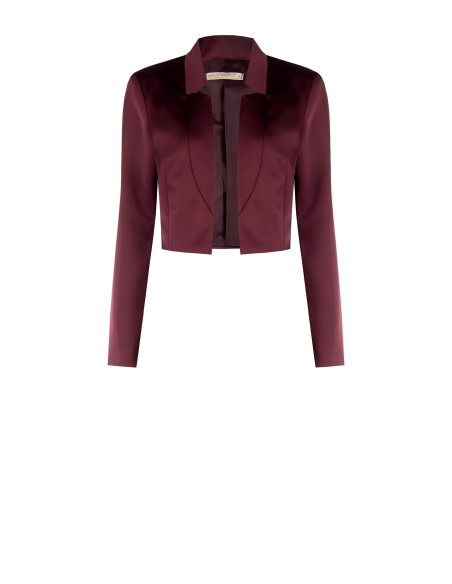 Veste Spencer courte, ouverte, en satin, sans revers, style Rinascimento