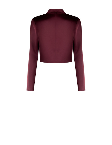 Veste Spencer courte, ouverte, en satin, sans revers, style Rinascimento
