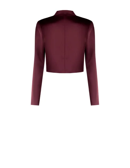Veste Spencer courte, ouverte, en satin, sans revers, style Rinascimento