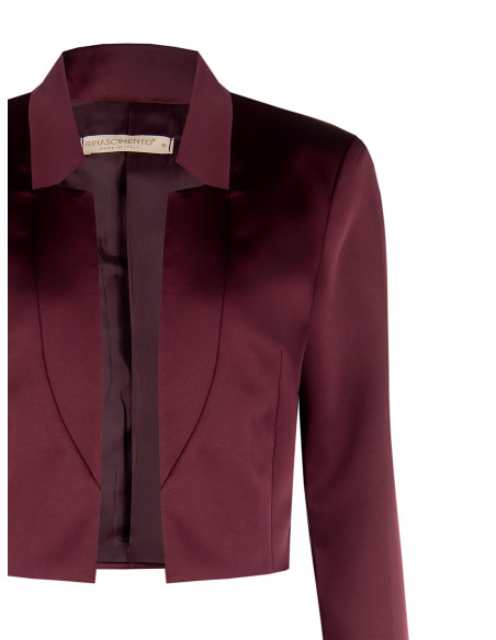 Veste Spencer courte, ouverte, en satin, sans revers, style Rinascimento