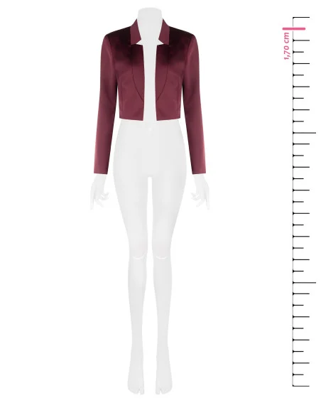 Rinascimento Open-Front Cropped Satin Spencer Jacket Without Lapels