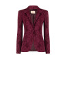 Veste blazer cintrée en tissu technique recouverte de dentelle Rinascimento