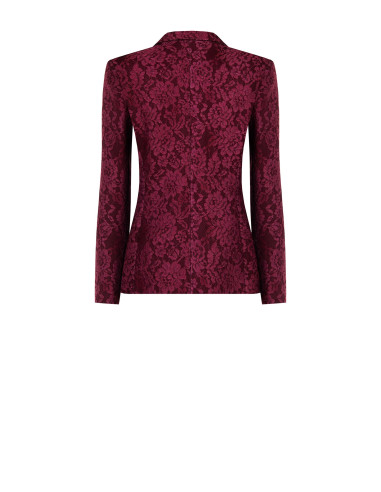 Fitted Blazer Jacket in Technical Fabric Covered with ‘Rinascimento’ Lace