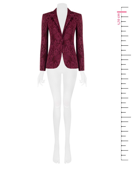 Fitted Blazer Jacket in Technical Fabric Covered with ‘Rinascimento’ Lace