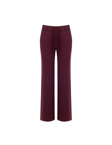 Loose-fitting knitted trousers with sequins by Rinascimento