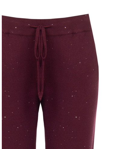 Loose-fitting knitted trousers with sequins by Rinascimento