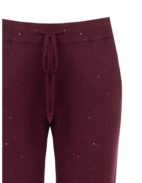 Pantalon ample en maille à paillettes « Rinascimento »
