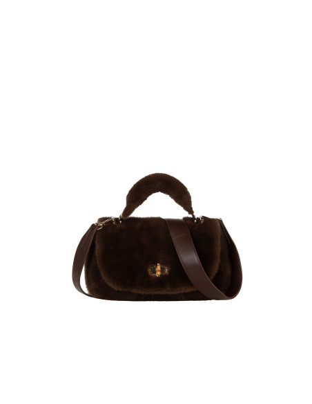 Sac à main en fausse fourrure avec bandoulière amovible « Rinascimento »