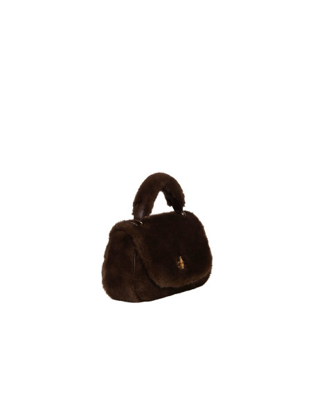 Sac à main en fausse fourrure avec bandoulière amovible « Rinascimento »