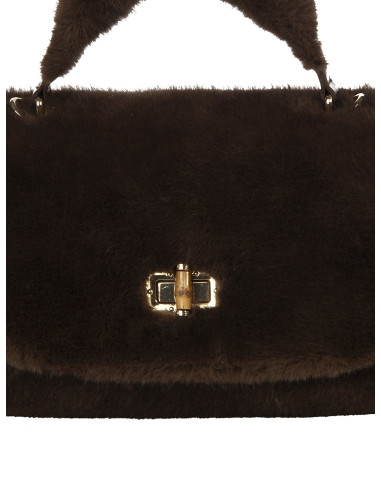 Sac à main en fausse fourrure avec bandoulière amovible « Rinascimento »