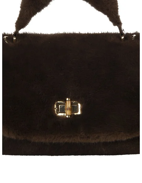 Sac à main en fausse fourrure avec bandoulière amovible « Rinascimento »