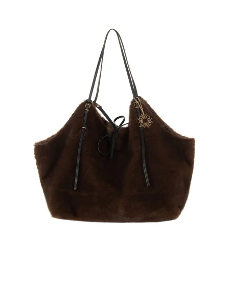 Maxi Borsa Shopper In Pelliccia Sintetica Maculata Con Pochette Interna Rinascimento
