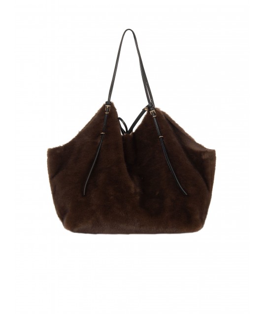 Large Spotted Faux Fur Shopper Bag with Internal Clutch Bag – Rinascimento
