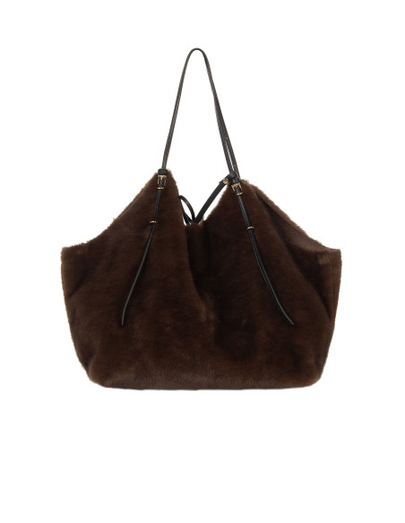 Large Spotted Faux Fur Shopper Bag with Internal Clutch Bag – Rinascimento