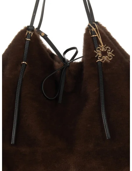 Grand sac cabas en fausse fourrure tachetée avec pochette intérieure « Rinascimento »