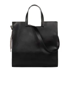 Oversized Faux Leather Shopper Bag with Detachable Shoulder Strap and Decorative Charms – Rinascimento
