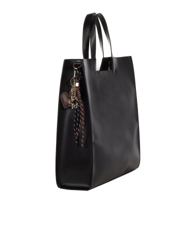 Maxi Borsa Shopper In Similpelle Con Tracolla Rimovibile E Charms Decorativi Rinascimento