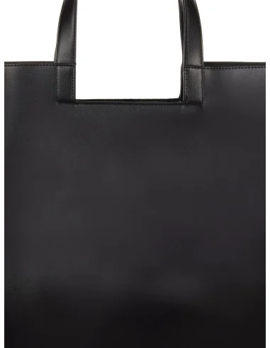 Oversized Faux Leather Shopper Bag with Detachable Shoulder Strap and Decorative Charms – Rinascimento