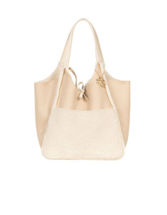 Grand sac cabas en simili-mouton avec pochette intérieure « Rinascimento »