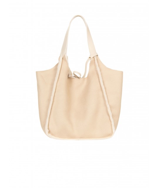 Maxi Borsa Shopper In Simil-Montone Con Pochette Interna Rinascimento