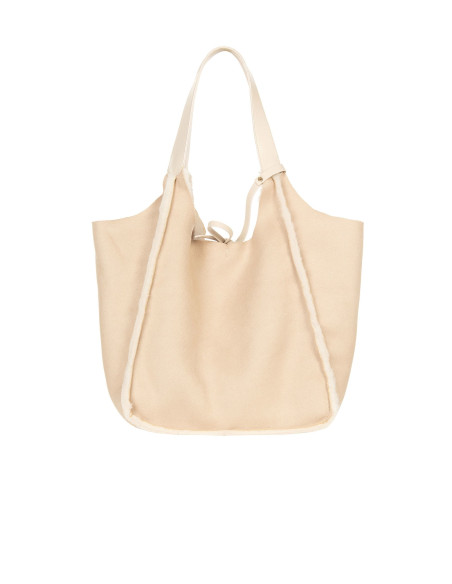 Grand sac cabas en simili-mouton avec pochette intérieure « Rinascimento »