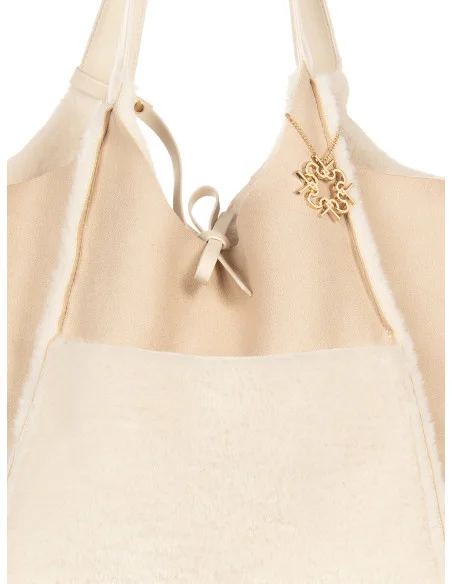 Maxi Borsa Shopper In Simil-Montone Con Pochette Interna Rinascimento