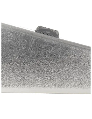 Rigid Trapezoid-Shaped Clutch Bag in Metallic Faux Leather with a Chain Shoulder Strap by Rinascimento