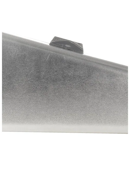 Rigid Trapezoid-Shaped Clutch Bag in Metallic Faux Leather with a Chain Shoulder Strap by Rinascimento