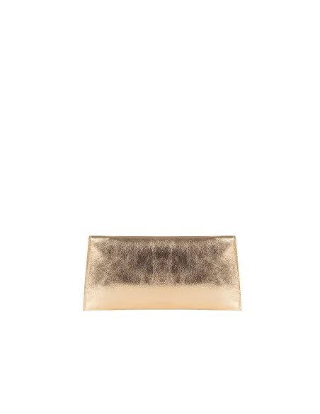 Pochette Rigida In Similpelle Metallizzata Con Tracolla Catena Rinascimento